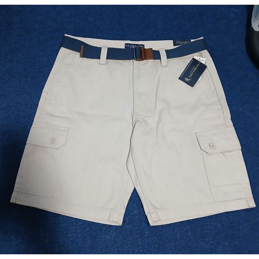 U.S.Polo Assn. Men's Bermuda Cargo Style Shorts with Belt    NWT   36